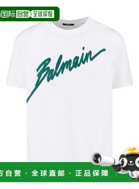 BALMAIN 男士T恤 FH1EG000BC86GWM AW2025 白色 Letter 植绒 T 恤