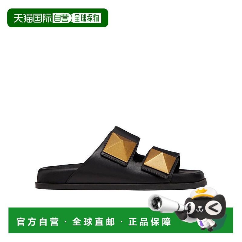 1h可退 VALENTINO 女士凉鞋 XW0S0EK2KUM0NO AW2024 黑色 铆钉凉