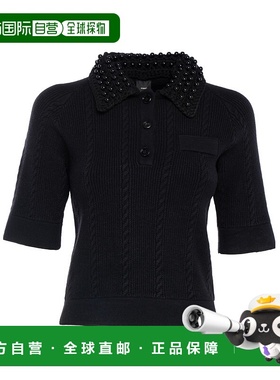 PINKO 女士POLO衫 105484A2QZZ99 AW2025 黑色 短袖针织衫