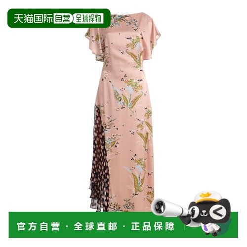Staud 女士 Fawn 弹力真丝长款连衣裙 pink粉色 舒适时尚