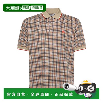 BURBERRY 男士POLO衫 8119561 SS2026 浅棕色 Cotton Blend Check
