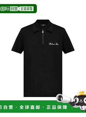 BALMAIN 男士T恤 DH1GC028BC78EAB CO 黑色 Logo embroidery polo
