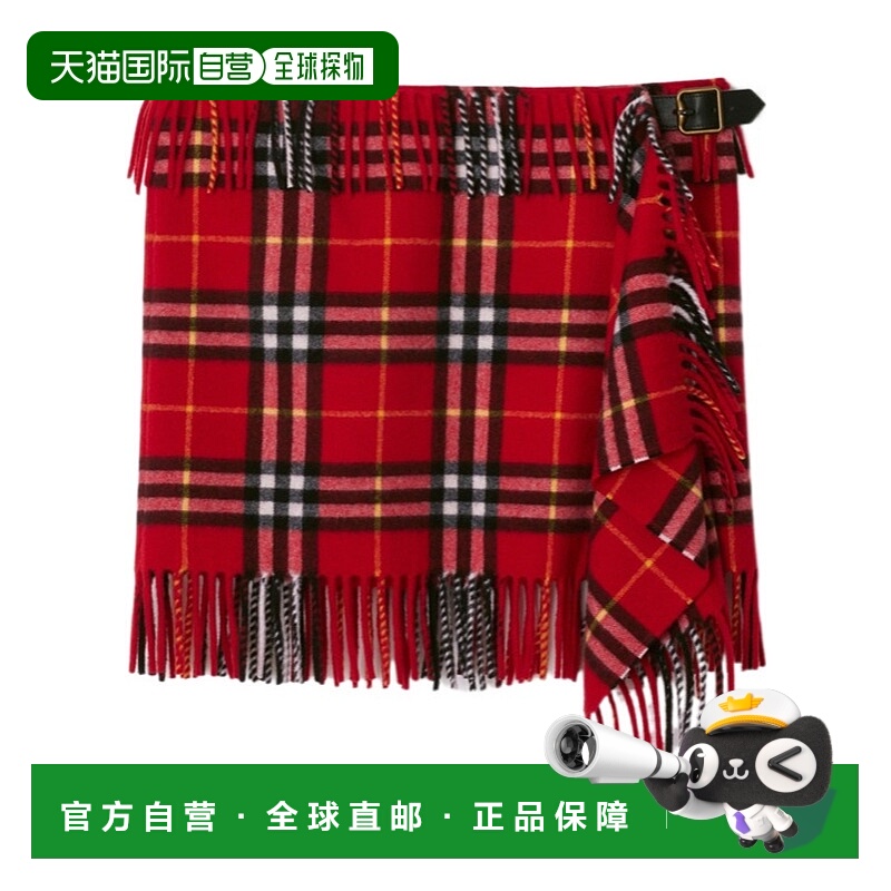1h可退 burberry 女士 半身裙半裙格纹羊毛