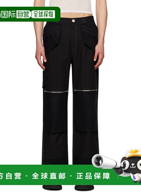1h可退 潮奢 Dion Lee 男士 黑色 Straight-Leg 工装裤 C2117S23