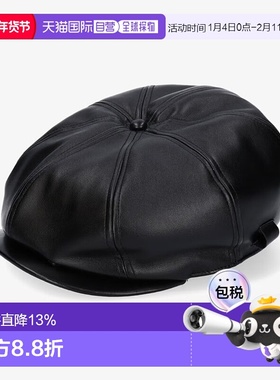 KANGOL 男士黑色皮革鸭舌帽 K5313-BK001