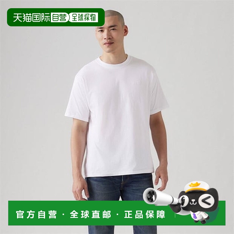 1h可退 潮奢 Levi'S 李维斯 男士 Levis + Je 红色嵌复古白色T恤