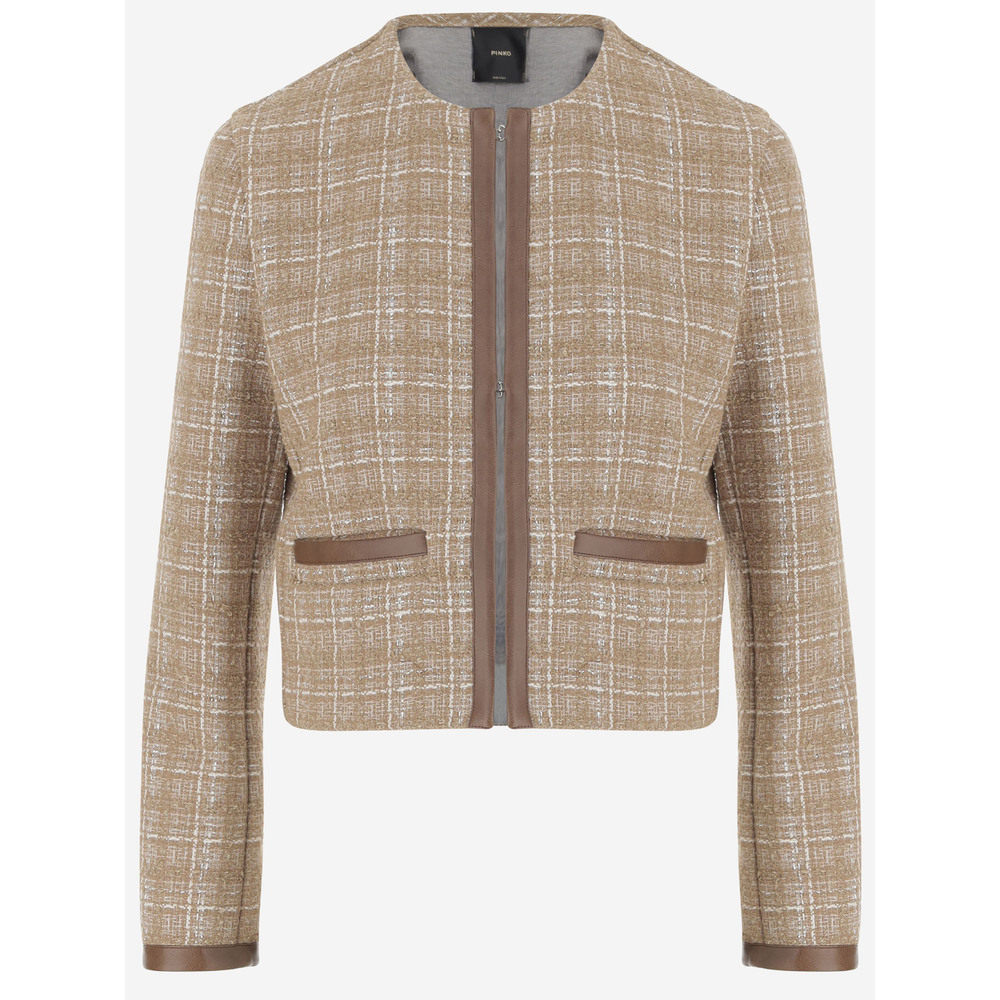 PINKO 女士西服 104834A2BRCI8 SS2025 花色 Finale Tweed jacket