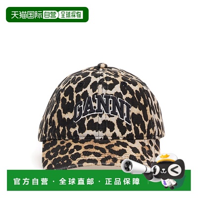 GANNI 女士帽子 A6898943 AW2025 黑色 WASHED COTTON CANVAS HAT