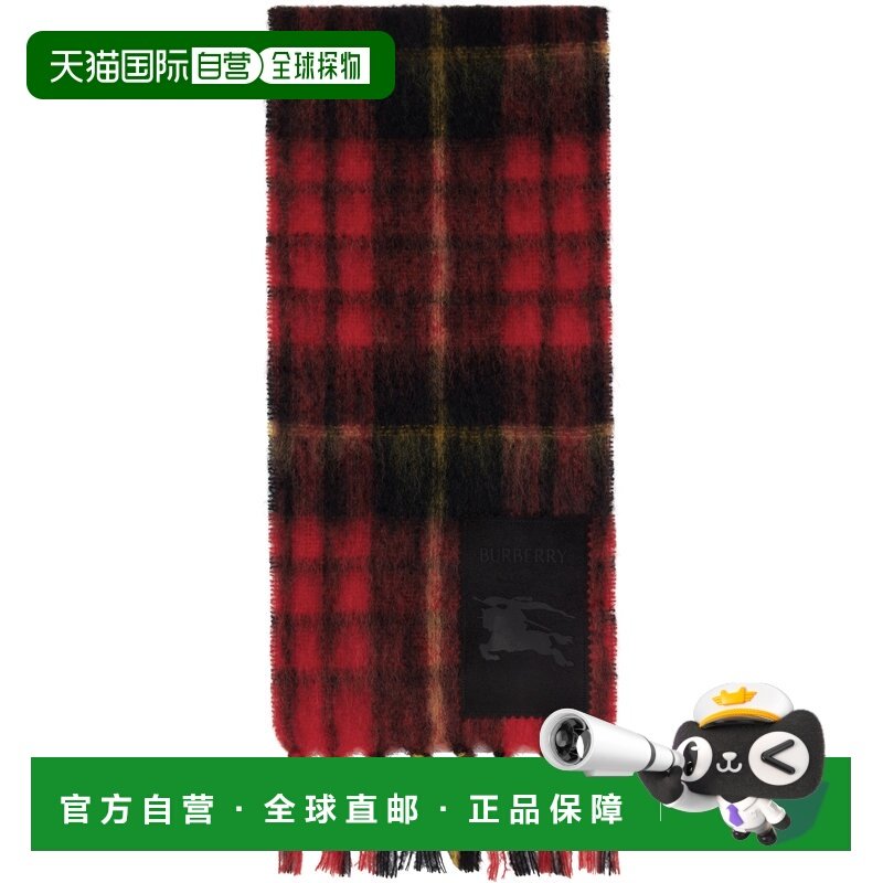 1h可退 潮奢 Burberry 巴宝莉 女士 红色 Check Mohair Wool 围巾,服饰配件/皮带/帽子/围巾,围巾/丝巾/披肩,淘宝优惠券,粉丝福利购,淘宝优惠卷