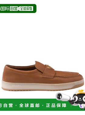 PRADA 男士商务休闲鞋 2DE147EFXFG000F098L CO 棕色 徽标细节乐
