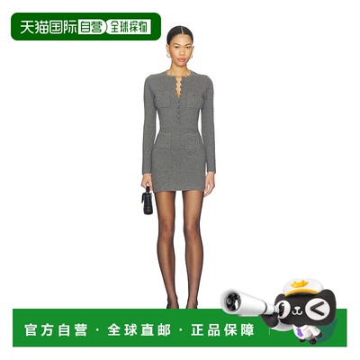 1h可退 潮奢 Self-Portrait 女士 灰色针织迷你连衣裙 RS26106SAG