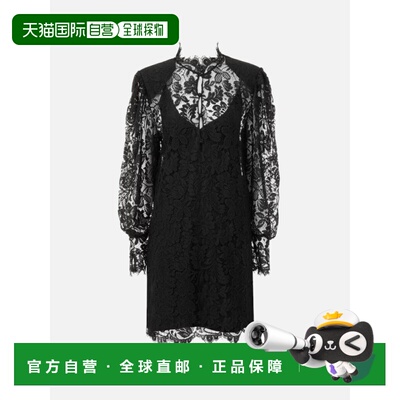 CHLOÉ 女士连衣裙 26SRO67413001 SS2026 黑色 蕾丝长袖迷你连衣