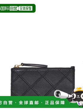 TORY BURCH 女士卡包 152602001001 SS2025 黑色 Portacarte Flem