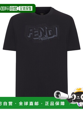 1h可退 FENDI 男士T恤 FY0936AW0WF0QA1 SS2026 黑色
