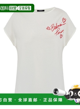 BALMAIN 女士T恤 EF0EG012BC99GTL SS2025 白色 短袖T恤