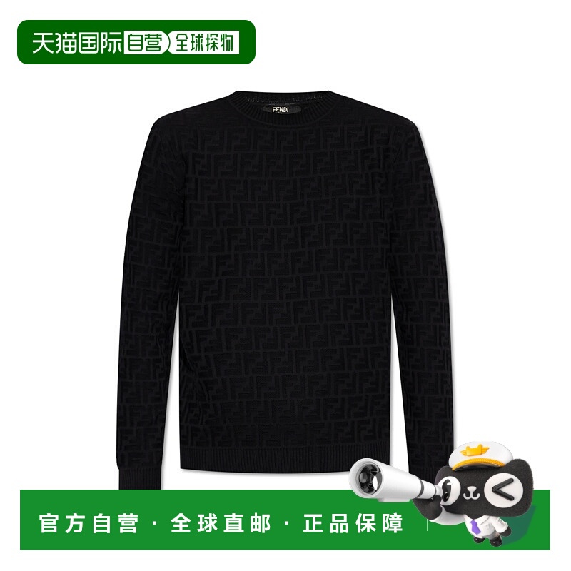 1h可退 FENDI 男士针织衫 FZX091AUW0F0QA1 AW2025 黑色 GIROCOLL