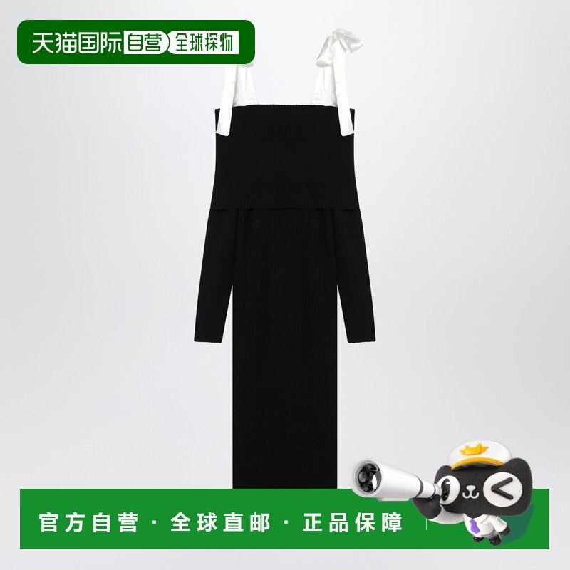 1h可退 潮奢 ROTATE BIRGER CHRISTENSEN 女士 bows 黑色中长连衣