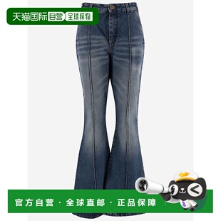 BALMAIN 女士牛仔裤 BF1MJ075DD646FF AW2023 蓝色喇叭裤