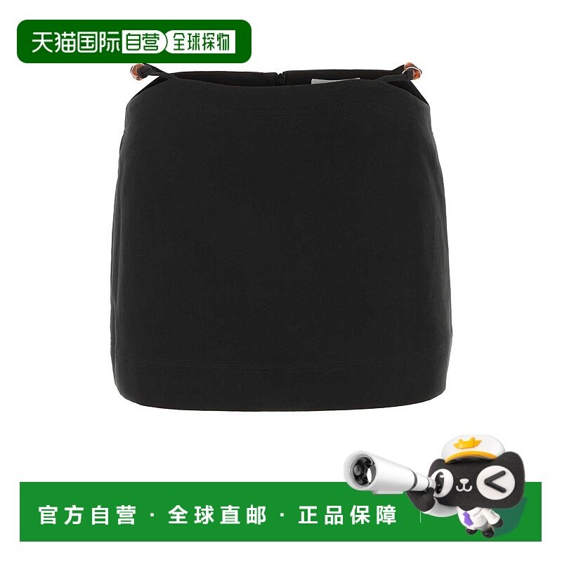 GANNI 女士半身裙 F7991099 AW2023 黑色 ORGANIC COTTON MINI SK