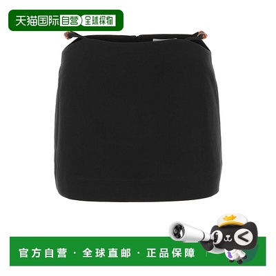 GANNI 女士半身裙 F7991099 AW2023 黑色 ORGANIC COTTON MINI SK