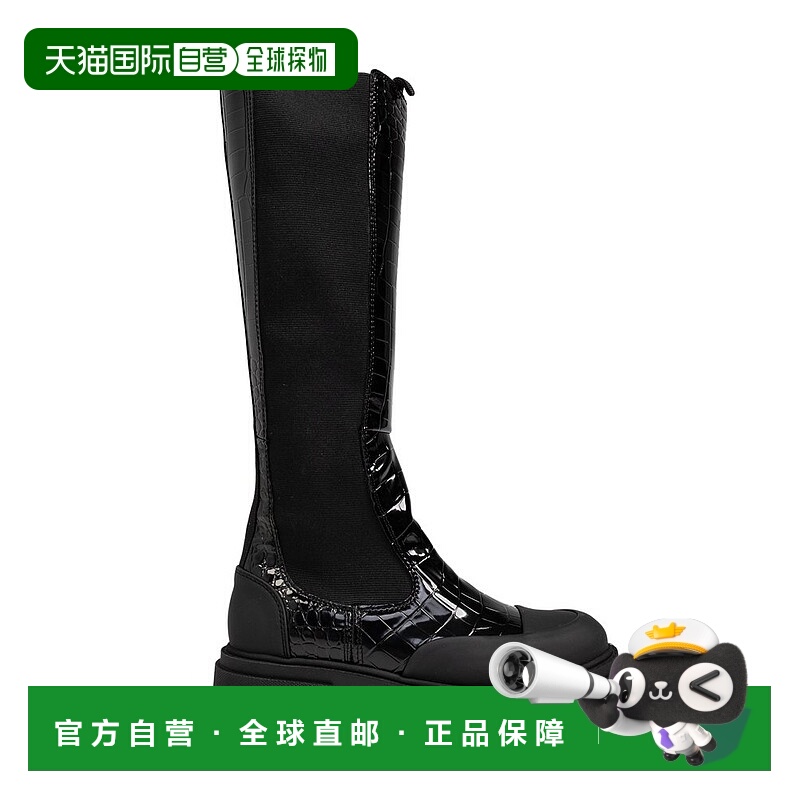 1h可退 潮奢 GANNI 甘尼 女士 厚底长筒靴 S2777 black黑色 舒适