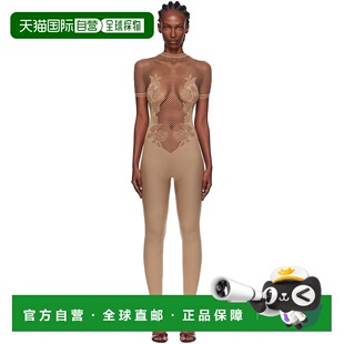 女士 连身 Tom Fishnet Leaves 驼色 福特 汤姆 Ford 潮奢 1h可退