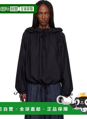 1h可退 潮奢 Baserange 女士 黑色 Point Hooded 上装 TSPOPOEXWI