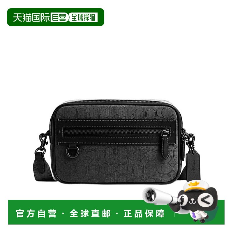 1h可退 COACH 男士斜挎包 CBF21BLK AW2025 黑色 THEO 经典SIGNAT