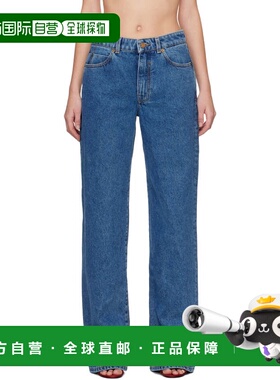 1h可退 潮奢 Balmain 巴尔曼 女士 蓝色 Straight-Leg 牛仔裤 GF1