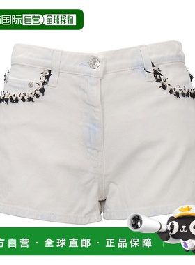 MSGM 女士浅蓝色短裤 拼色牛仔短裤新款