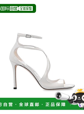 JIMMY CHOO 女士凉鞋 AZIA95PATLATTE CO 白色 徽标高跟凉鞋