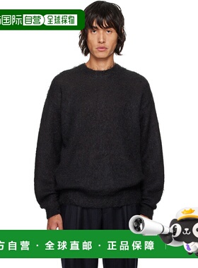 1h可退 潮奢 AURALEE 男士 黑色 Super Kid Mohair 毛衣 A24AP03K