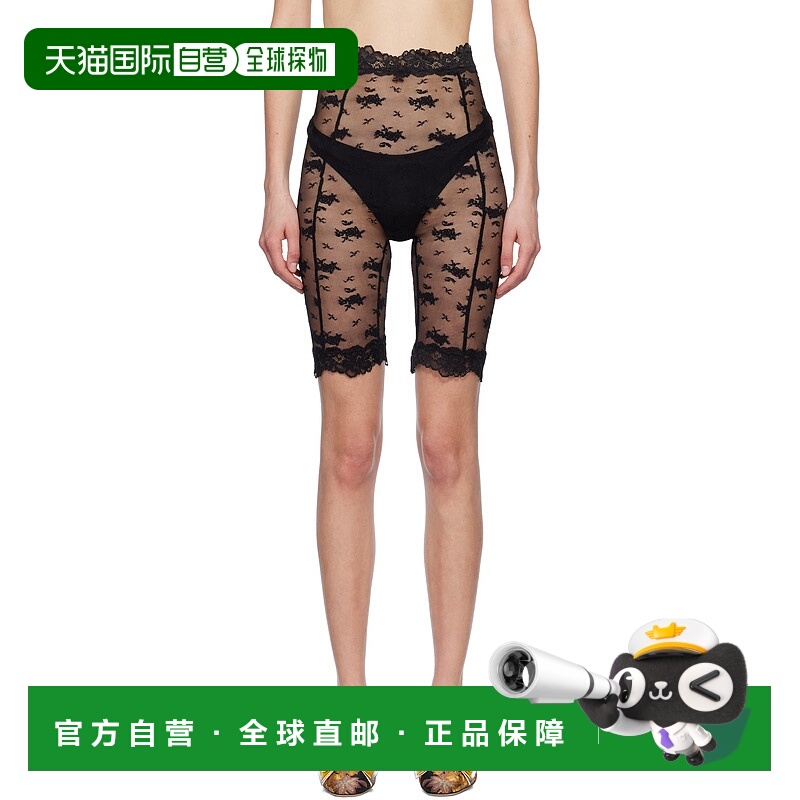 1h可退 潮奢 Yuhan Wang 女士 黑色 Lace Biker 短裤 SS2500TR07B