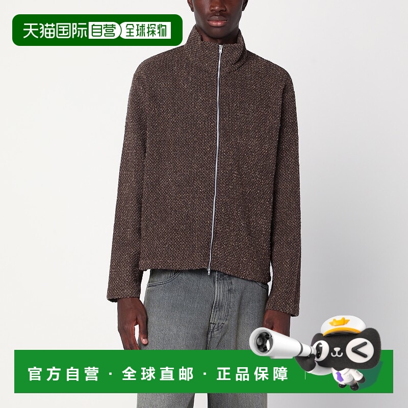 1h可退 潮奢 Our Legacy 男士 棕色织纹拉链夹克 M4256SBSCOBR
