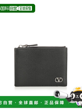 VALENTINO 男士卡包 YP0AP8UAG0NO AW2025 VLogo 黑色收纳卡包