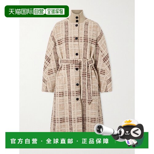 Loro Piana 诺悠翩雅 女士 格纹羊毛混纺花呢大衣 FAQ1467
