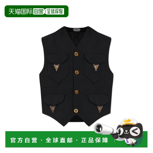 1h可退 VERSACE 男士马甲 10257691A183051B000 AW2026 黑色