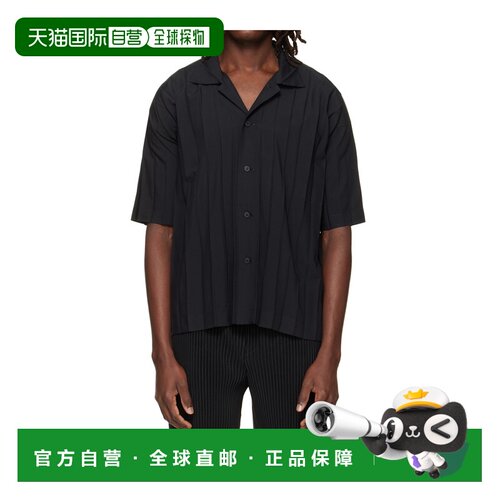 ISSEY MIYAKE 男士衬衫 HP68FJ30015 AW2026 黑色 EDGE SHIRT