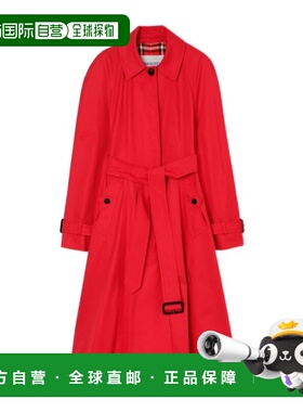 BURBERRY 女士外套 81186531 SS2026 红色 长款喇叭形大衣