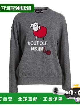 1h可退 潮奢 moschino 女士 毛衣 grey灰色 舒适时尚羊绒针织衫