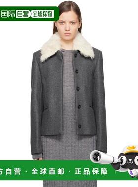 1h可退 潮奢 toteme 女士 灰色 Shearling Collar 夹克 251WRO016