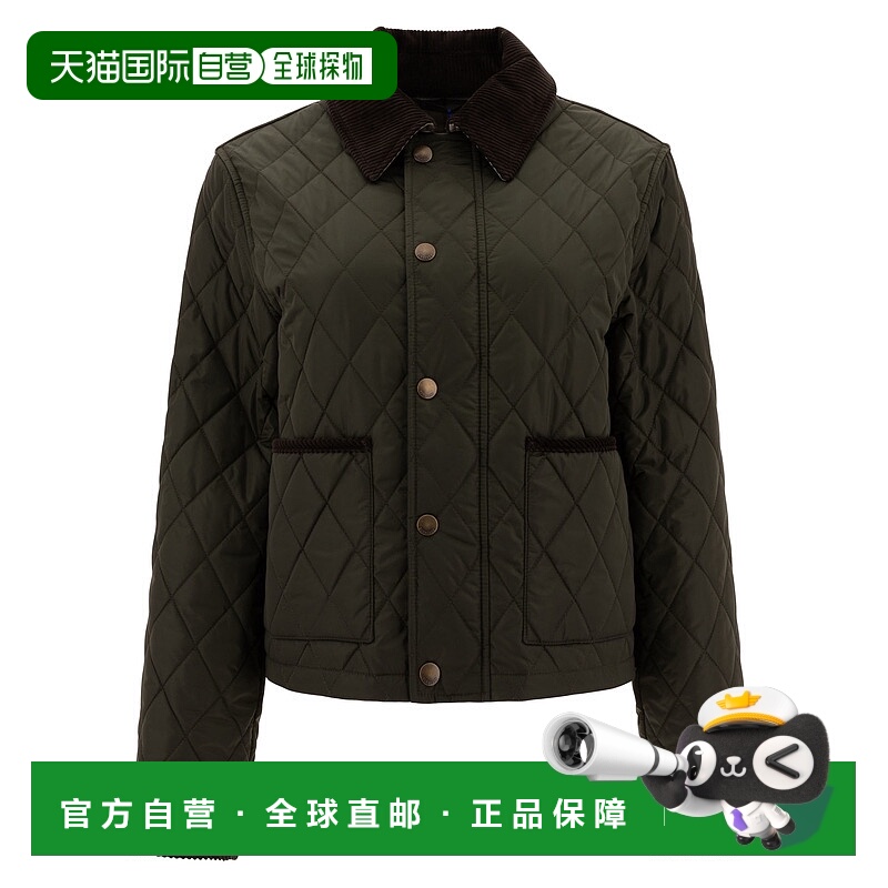 1h可退 BURBERRY 女士外套 8105099 SS2025 绿色 Green Button An