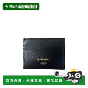 黑色 BURBERRY SS2024 80681031 徽标印花卡包 女士钱包