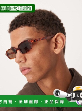 1h可退 潮奢 ASOS 男士 frame 设计窄款方形棕色镜片橙色龟甲纹太