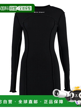 PALM ANGELS女士连衣裙PWDH004F23FAB0011003BLACKOFFWHITE-2