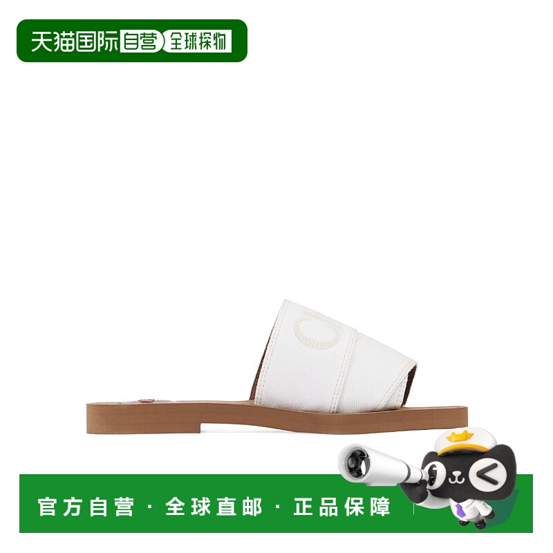 1h可退 CHLOÉ 女士凉鞋 C23A188FB104 AW2023 白色 徽标拖鞋
