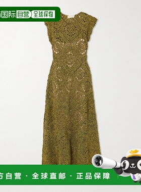 1h可退 潮奢 ULLA JOHNSON 女士 Annalisa 钩花棉质长款连衣裙 PS