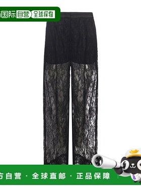 PINKO 女士运动裤 105501A2R7Z99 AW2025 黑色 阔腿休闲裤阔腿裤