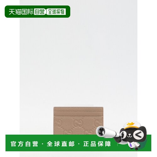 GUCCI 女士钱包 815883AAEEM1523 SS2025 浅棕色 GG Emblem card