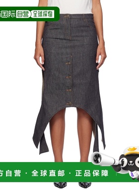 1h可退 潮奢 Courreges 女士 灰色 Reversed 牛仔半身裙 424DJU20